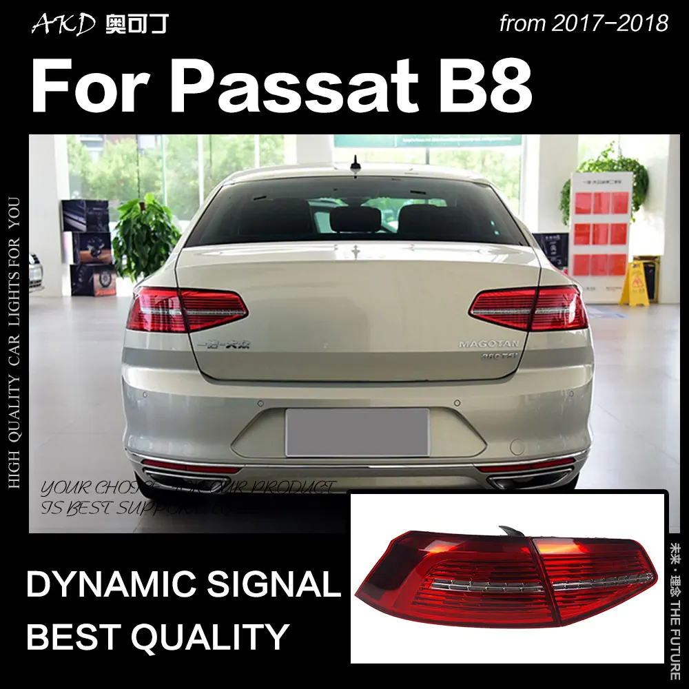 AKD Car Styling for VW Passat B8 Tail Lights 2017-2019 New Passat LED Tail Lamp LED DRL Dynami Signal Brake Reverse auto Accessories