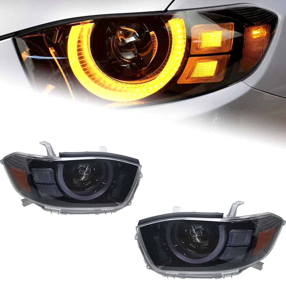 AKD Car Styling for Toyota Highlander Headlights 2007-2011 Highlander LED Headlight Kluger LED DRL High Low Beam LED Head Lamp Accessories