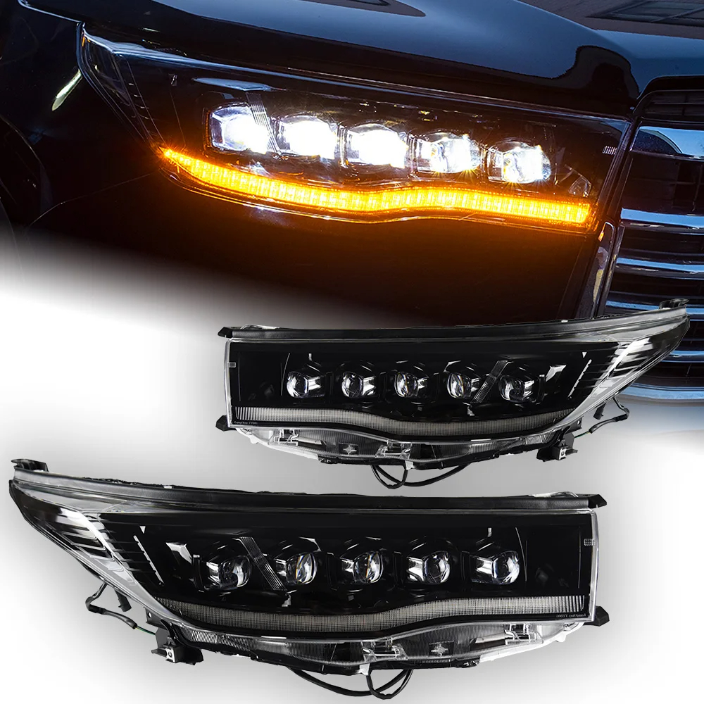 AKD Car Styling for Toyota Highlander Headlights 2015-2017 Highlander Headlight LED DRL Head Lamp LED Projector Lens Accessories