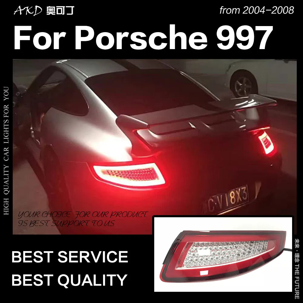 AKD Car Styling Tail Lamp for Porsche 997 Tail Lights 2005-2008 991 LED Tail Light DRL Dynamic Signal Brake Reverse auto Accessories