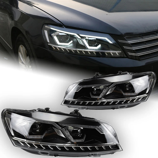 AKD Car Styling for VW Passat B7 Headlights 2011-2016 LED Headlight DRL Hid Head Lamp Bi Xenon Projector Lens Auto Accessories