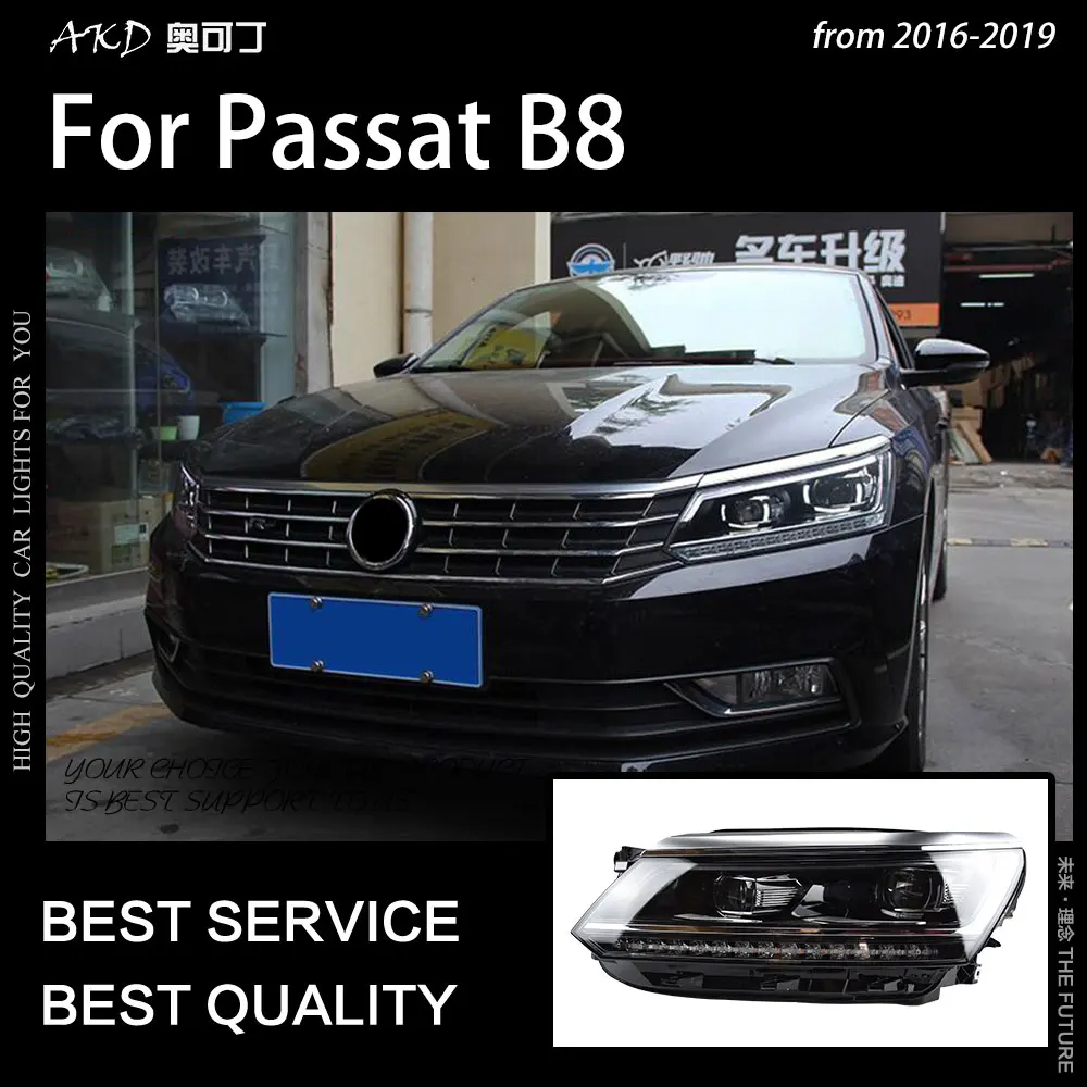 AKD Car Styling for VW Passat B8 Headlights 2016-2019 Passat US Version LED Headlight DRL Hid Head Lamp Angel Eye Bi Xenon Accessories