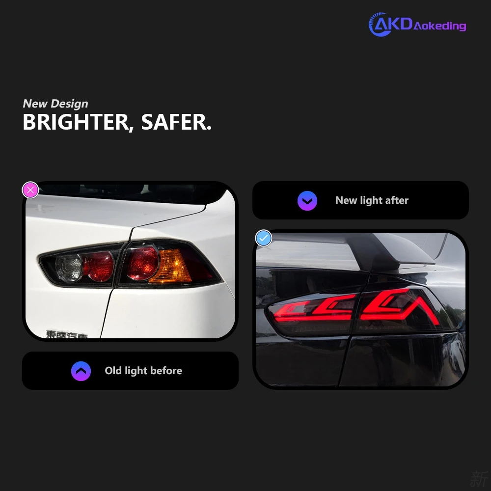 AKD Car Styling Tail Lamp for Mitsubishi Lancer LED Tail Light 2008-2017 Lancer EX LED DRL Signal Brake Reverse auto Accessories