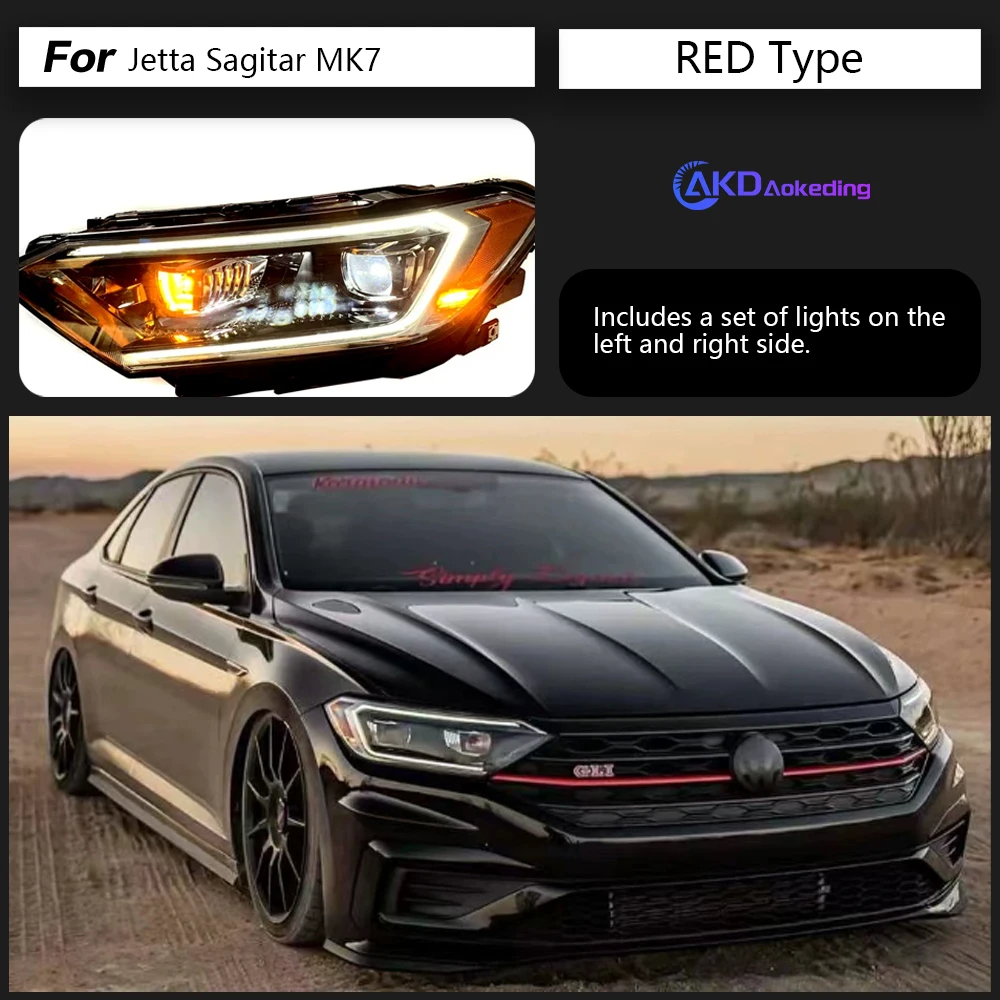 AKD Car Styling for VW Jetta Sagitar Headlights 2019-2022 Jetta mk7 LED Head Lamp Design Led Drl Hid Bi Xenon Auto Accessories