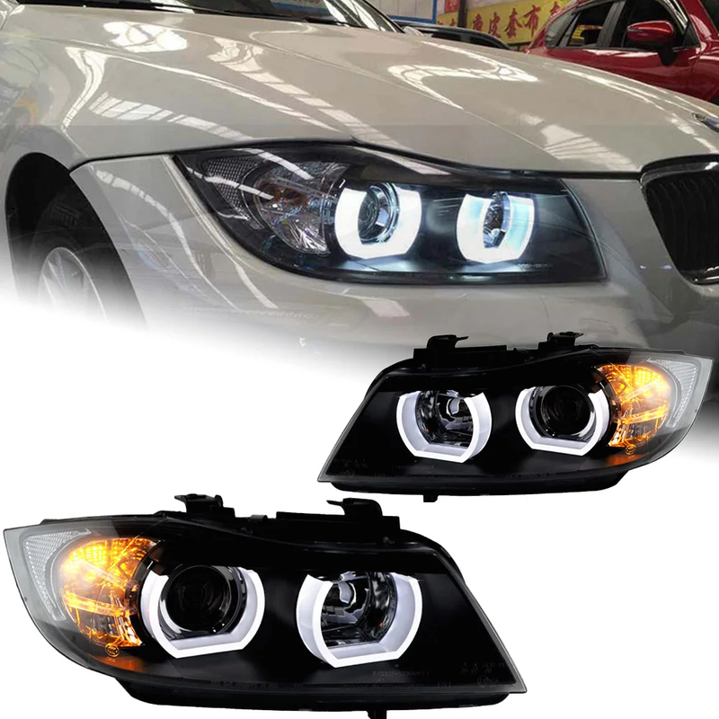 AKD Car Styling Headlights for BMW E90 3 Series 2005-2012 318i 320i 325i 330i LED Headlight Angel Eye Bi Xenon Beam Accessories