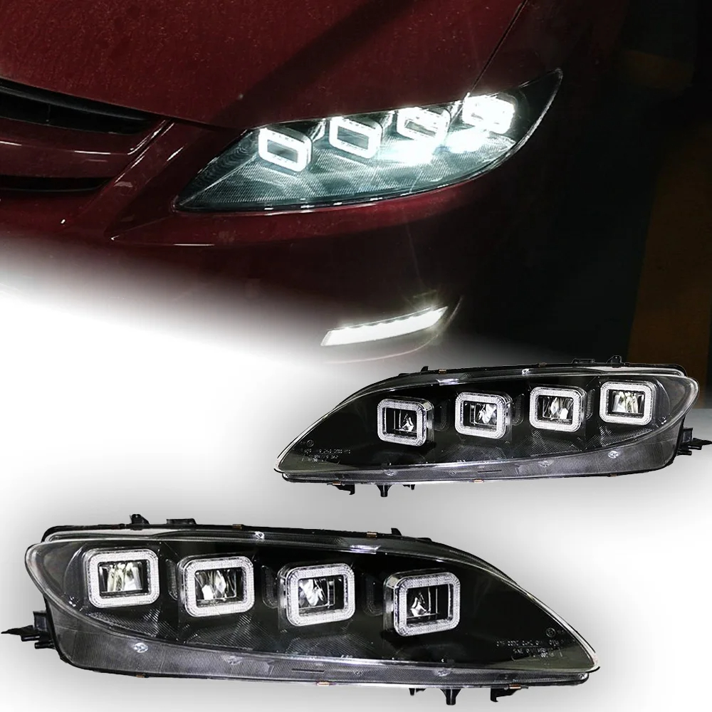 AKD Car Lights for Mazda 6 LED Headlight Projector Lens 2003-2012 Mazda6 LED DRL Dynamic Signal Angel Eye Automotive Accessories