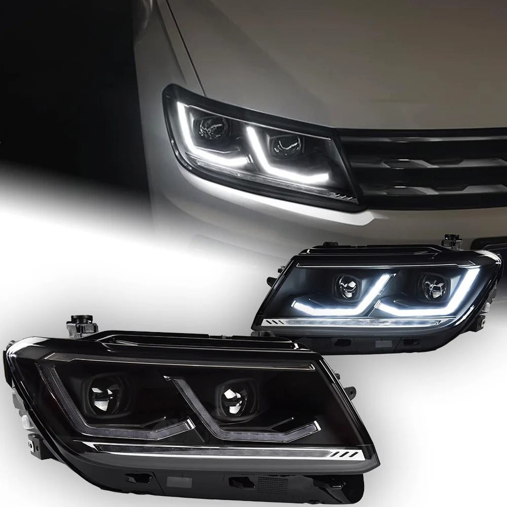 Car Lights for VW Tiguan L 2017-2021 LED Auto Headlight Assembly Upgrade 2022 Style Design LHD RHD Bicofal Lens Tools Accessories