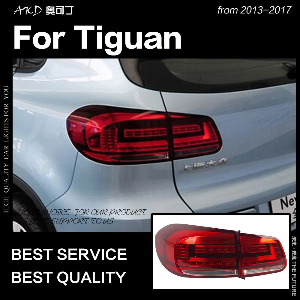 AKD Car Styling for VW Tiguan Tail Lights 2013-2017 Tiguan LED Tail Lamp LED DRL Dynami Signal Brake Reverse auto Accessories