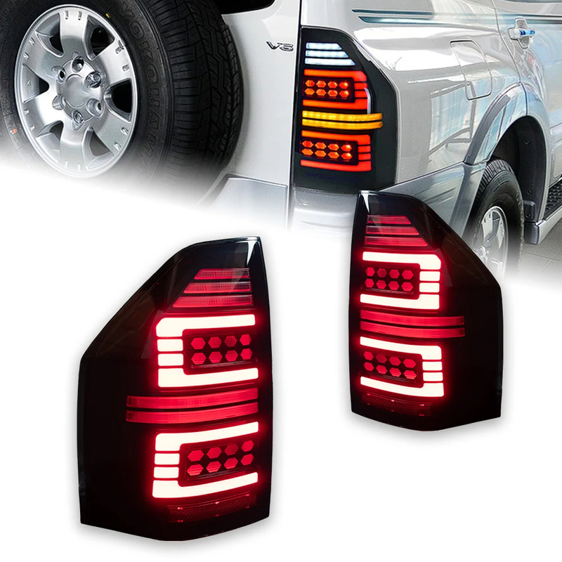 AKD Car Lights for Pajero V73 LED Tail Lamp 2004-2014 V75 V77 V87 Montero Dynamic Signal Animation DRL Automotive Accessories