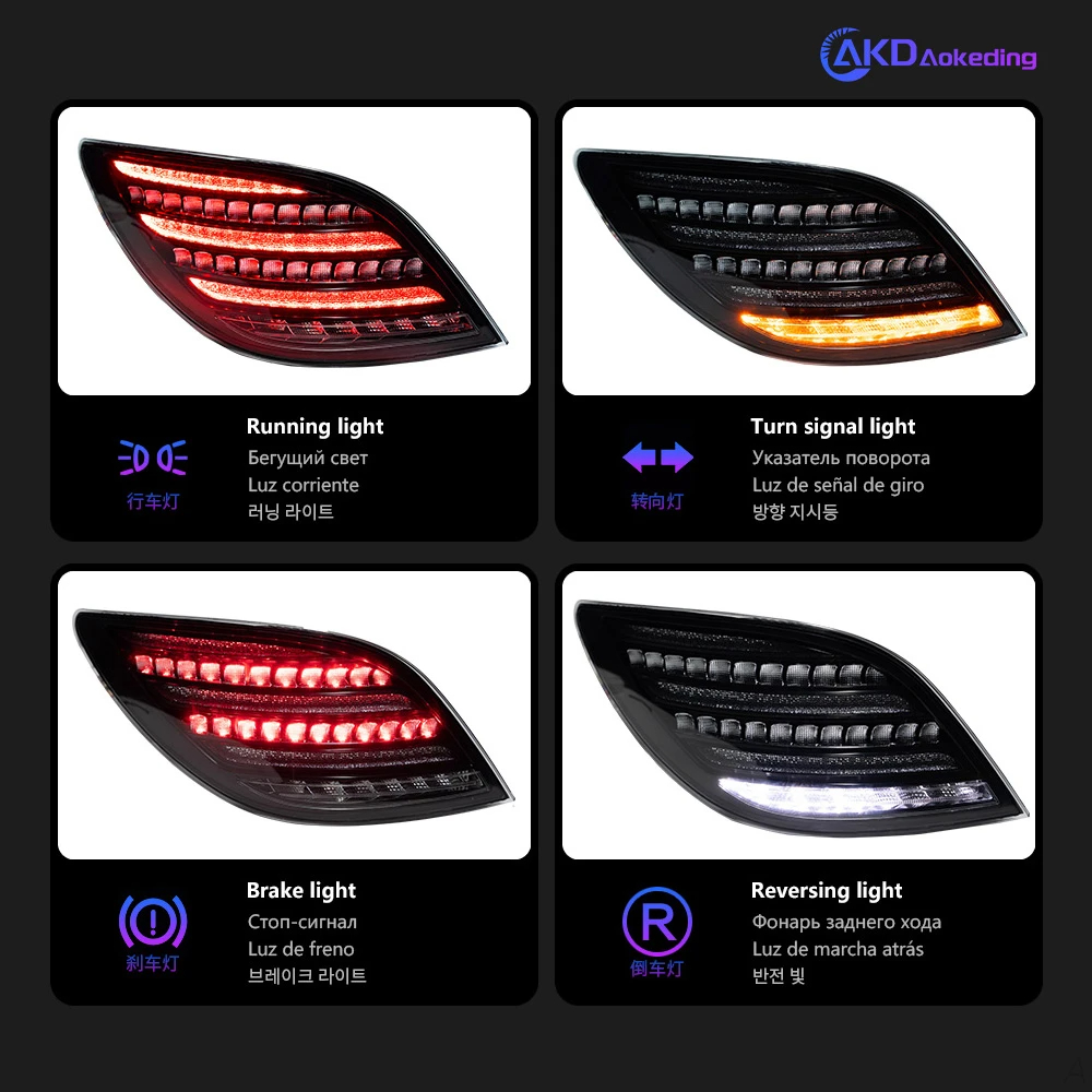 AKD Car Lights for Benz R Class W251 Led Tail Light 2009-2017 Rear Lamp DRL Dynamic Signal Reverse Automotive Accessories