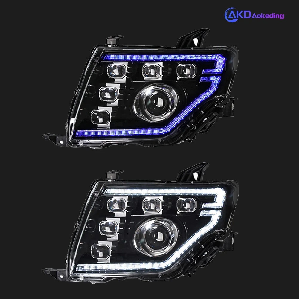 AKD Auto Parts For Pajero V97 Headlights 2009-2021 V93 V95 Styling LED Daytime Lights Dual Projector DRL Car Accesorios Facelift