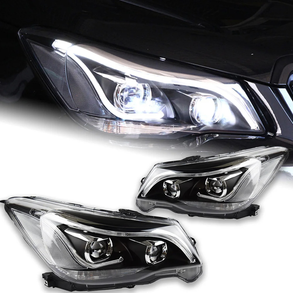 AKD Car Styling Head Lamp for Subaru Forester Headlights 2013-2016 Forester LED Headlight Angel Eye DRL Hid Bi Xenon Auto Accessories