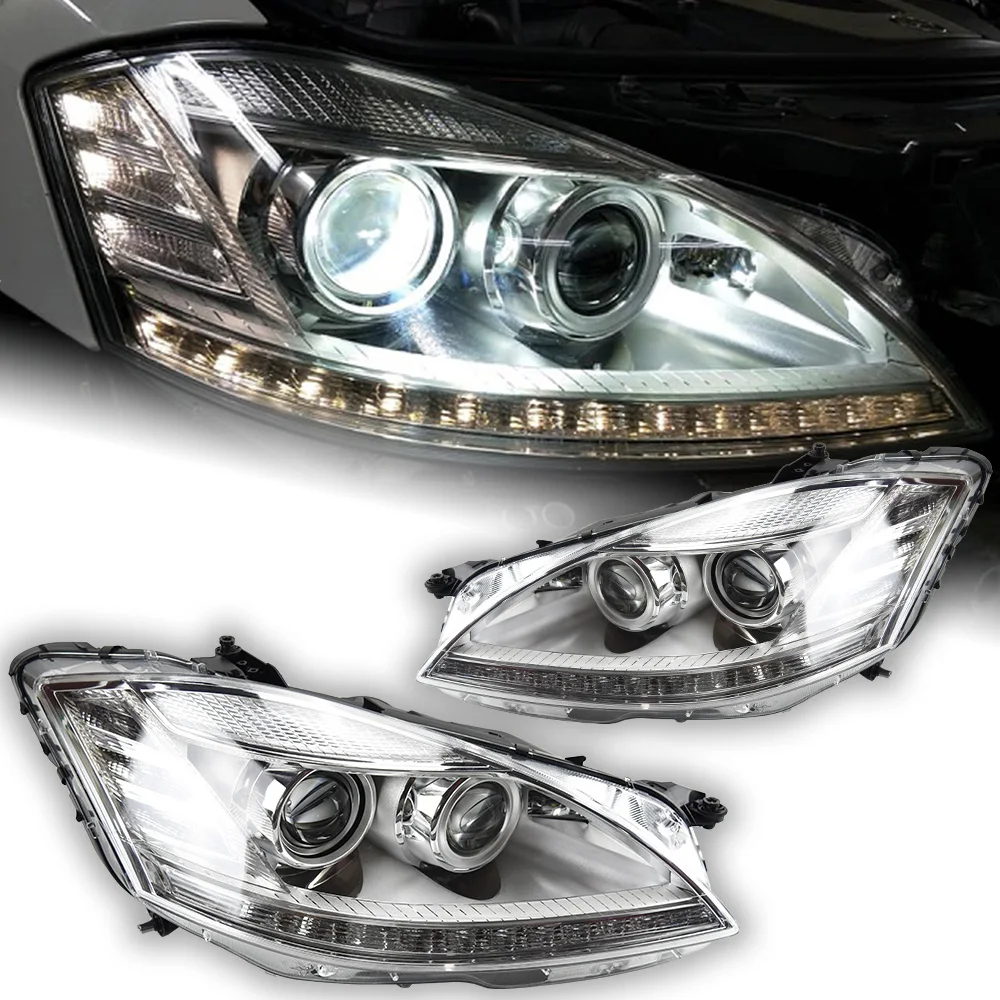 AKD Car Styling Headlights for W221 LED Headlight 2006-2009 S300 S350 S400 Head Lamp DRL Signal Projector Lens Automotive Accessorie