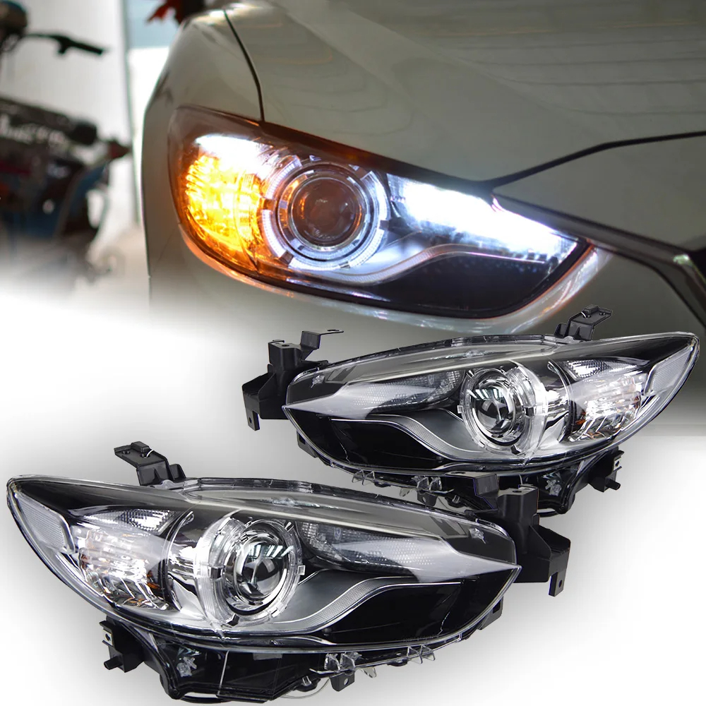 AKD Car Styling for Mazda 6 Headlights 2013-2016 Mazda6 Atenza LED Headlight DRL Hid Head Lamp Angel Eye Bi Xenon Accessories