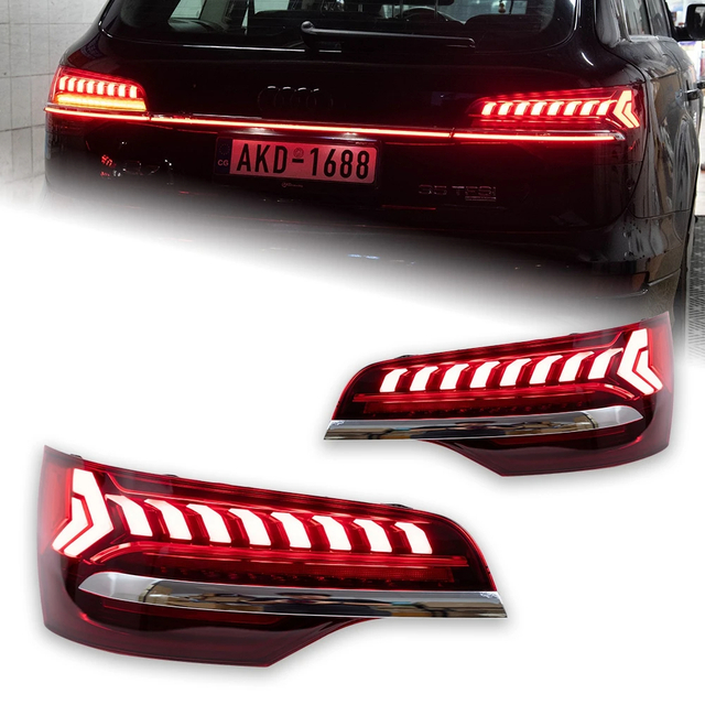 AKD Car Styling Tail Lamp for Audi Q7 Tail Lights 2006-2015 Q7 LED Tail Light DRL Brake Reverse Stop Lamp Automotive Accessories