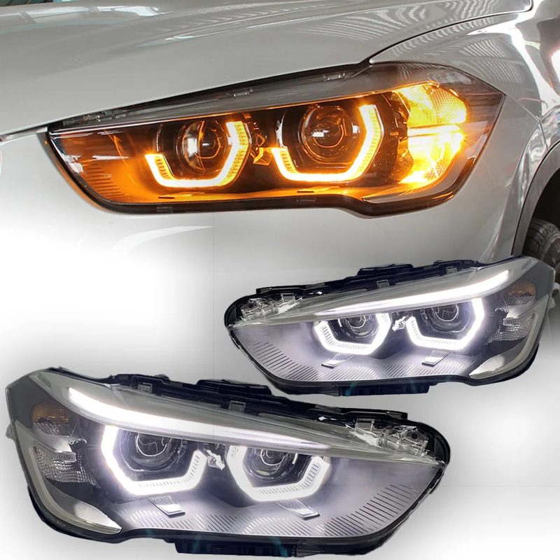 AKD Car Styling Head Lamp for BMW X1 Headlights 2017-2020 F48 LED Headlight Porjector Lens DRL Angel Eye Automotive Accessories