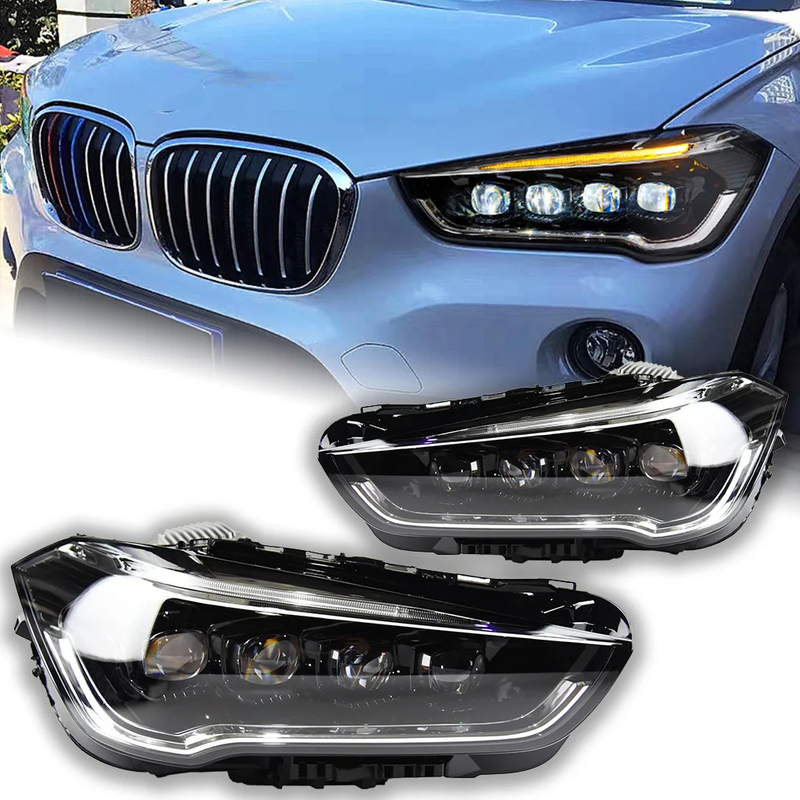 AKD Car Lights for BMW X1 LED Headlight Porjector Lens 2016-2020 F48 F49 Animation DRL Signal Head Lamp Automotive Accessories