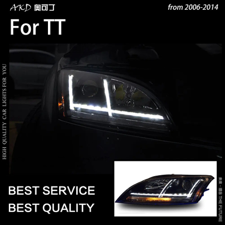 AKD Car Styling Headlights for Audi TT LED Headlight 2006-2012 Head Lamp Hid Bi Xenon DRL Signal Projector Lens Automotive Accessori