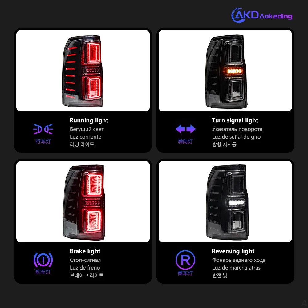 AKD Car Styling Tail Lamp for Discovery 4 LED Tail Light 2005-2016 Discovery 3 Rear Stop DRL Animation Brake Auto Accessories