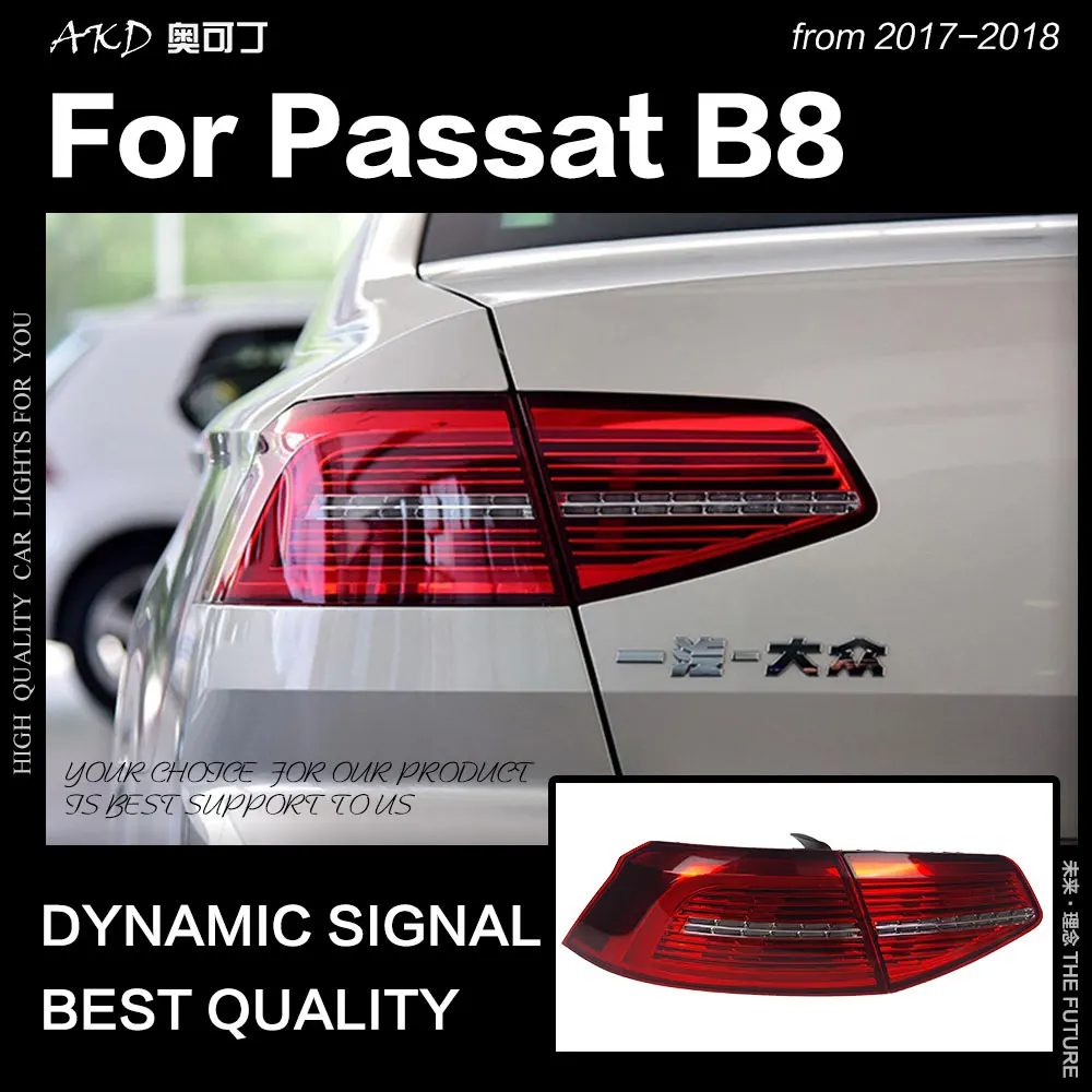 AKD Car Styling for VW Passat B8 Tail Lights 2017-2019 New Passat LED Tail Lamp LED DRL Dynami Signal Brake Reverse auto Accessories