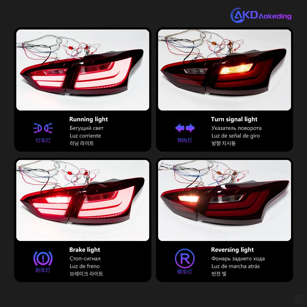 AKD Car Styling for Ford Focus Tail Lights 2012-2014 Focus 3 Sedan LED Tail Lamp LED DRL Signal Brake Reverse auto Accessories