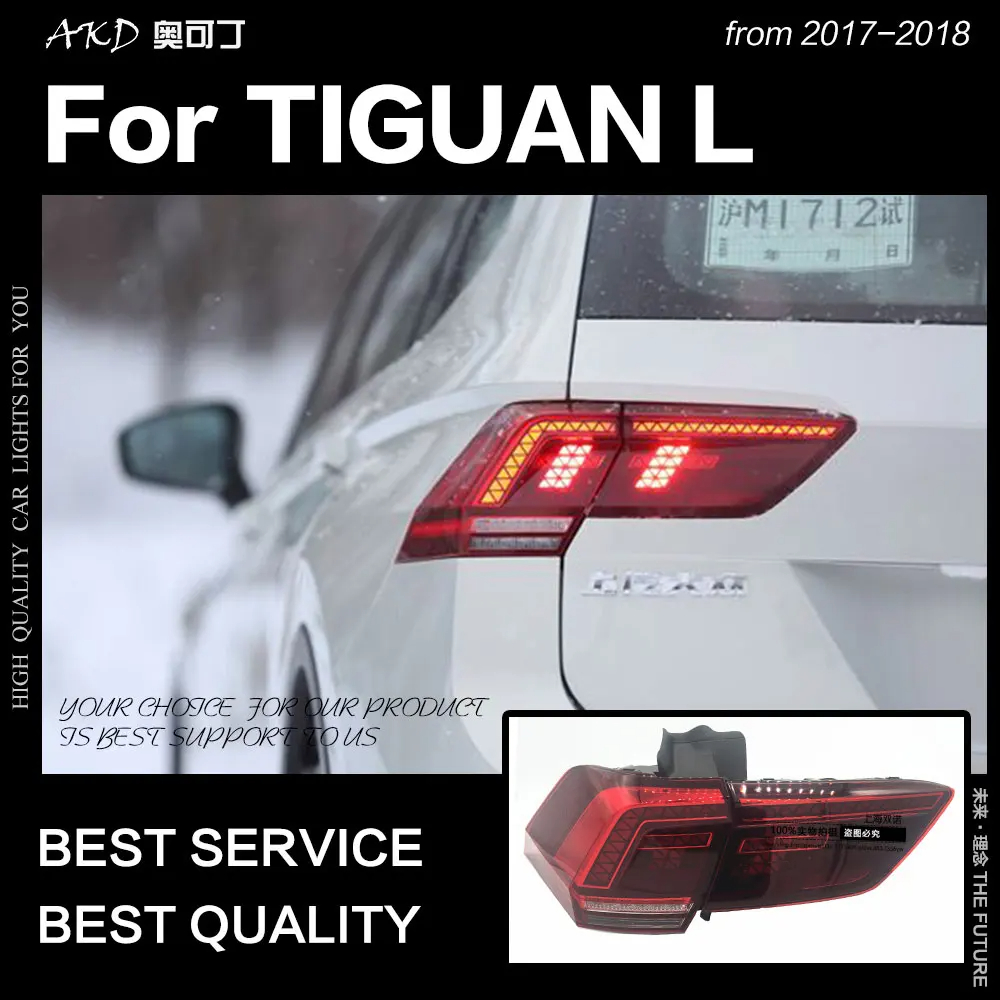 AKD Car Styling Taillight for Tiguan Tail Lights 2017-2020 New Tiguan LED Tail Light Rear Lamp DRL Brake Reverse auto Accessories