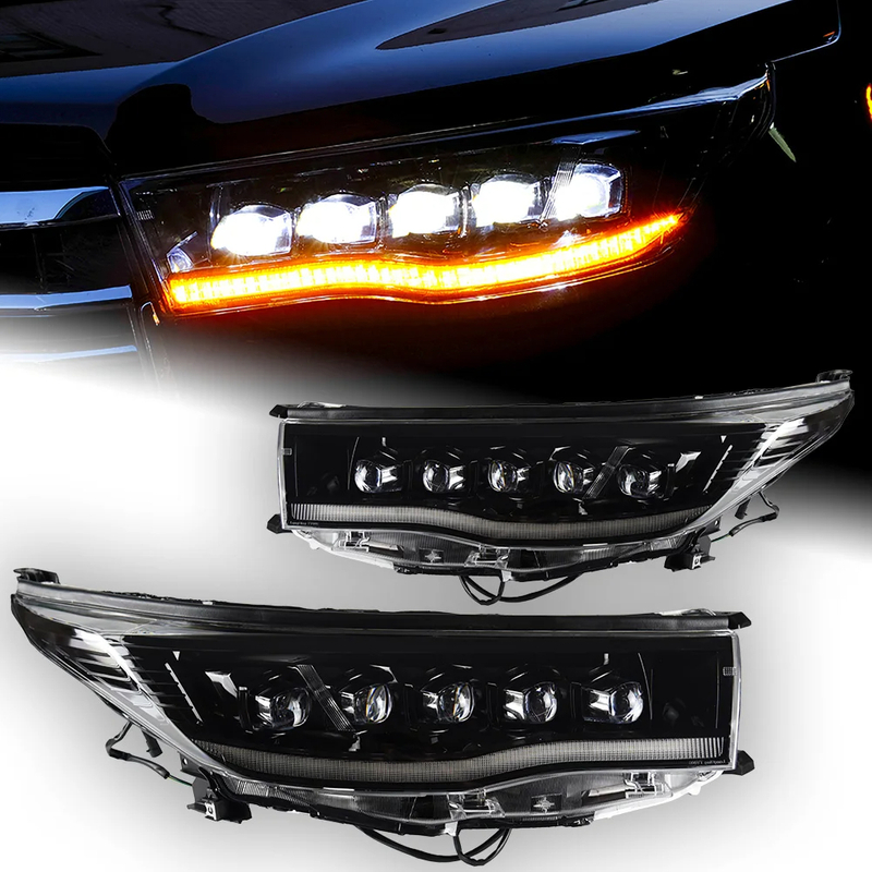 AKD Car Styling for Toyota Highlander Headlights 2015-2017 Highlander Headlight LED DRL Head Lamp LED Projector Lens Accessories