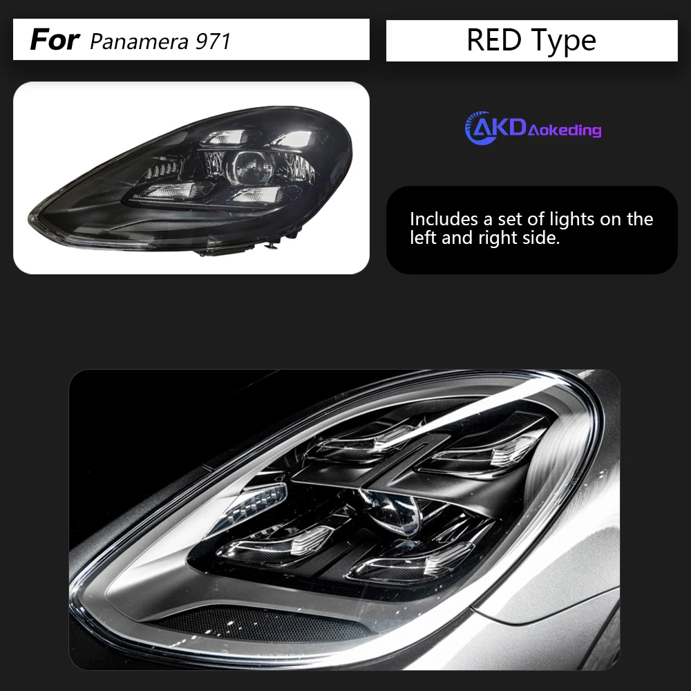 AKD Car Styling for Porsche Panamera 971 Headlights 2017-2023 971 LED Headlight Projector Lens DRL Head Lamp Auto Accessories