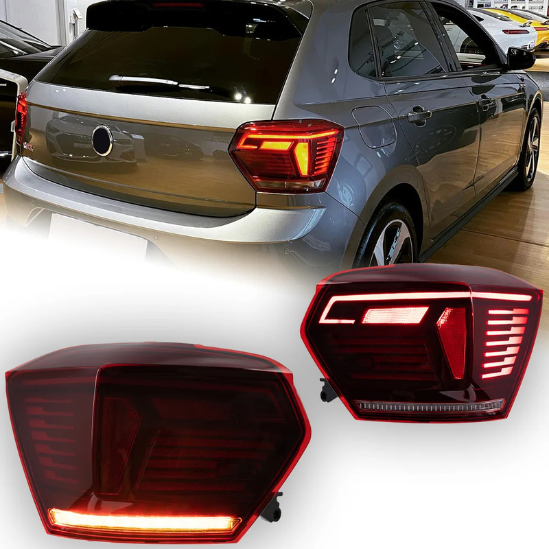 AKD Car Lights for VW Polo Led Tail Light 2017-2021 Vento Rear Lamp DRL Animation Dynamic Signal Reverse Automotive Accessories