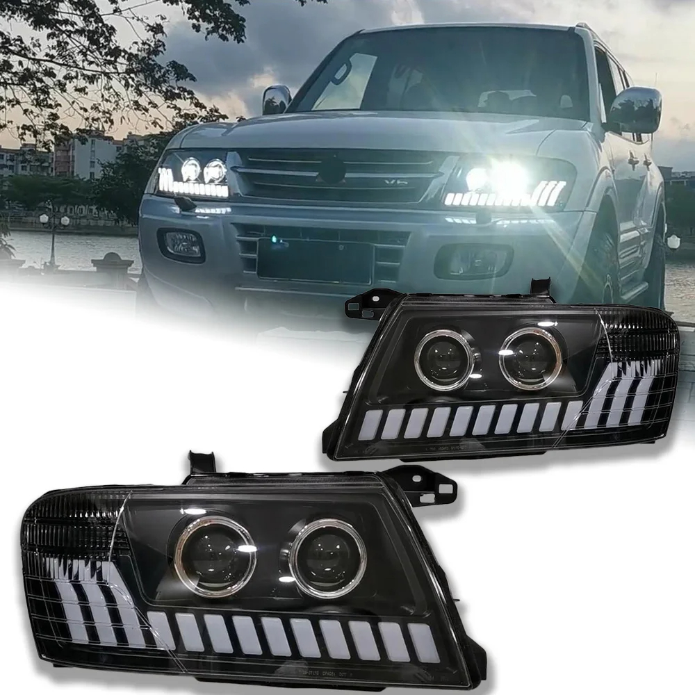 AKD Car Lights for Mitsubishi Pajero V73 LED Headlight Projector Lens 2004-2014 Montero V75 V77 Dynamic Signal DRL Accessories