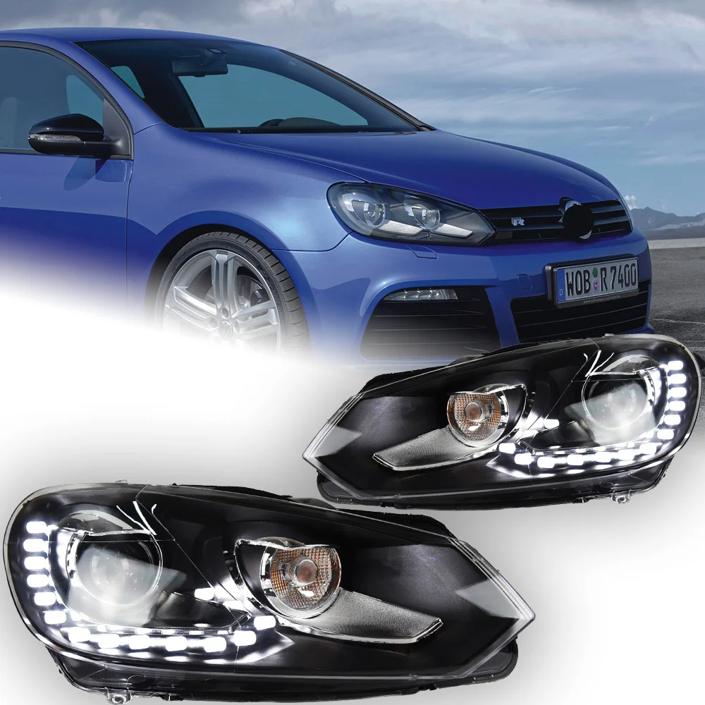 AKD Car Styling for VW Golf 6 LED Headlight 2009-2012 R20 Design Golf LED DRL Hid Head Lamp Angel Eye Bi Xenon Beam Accessories