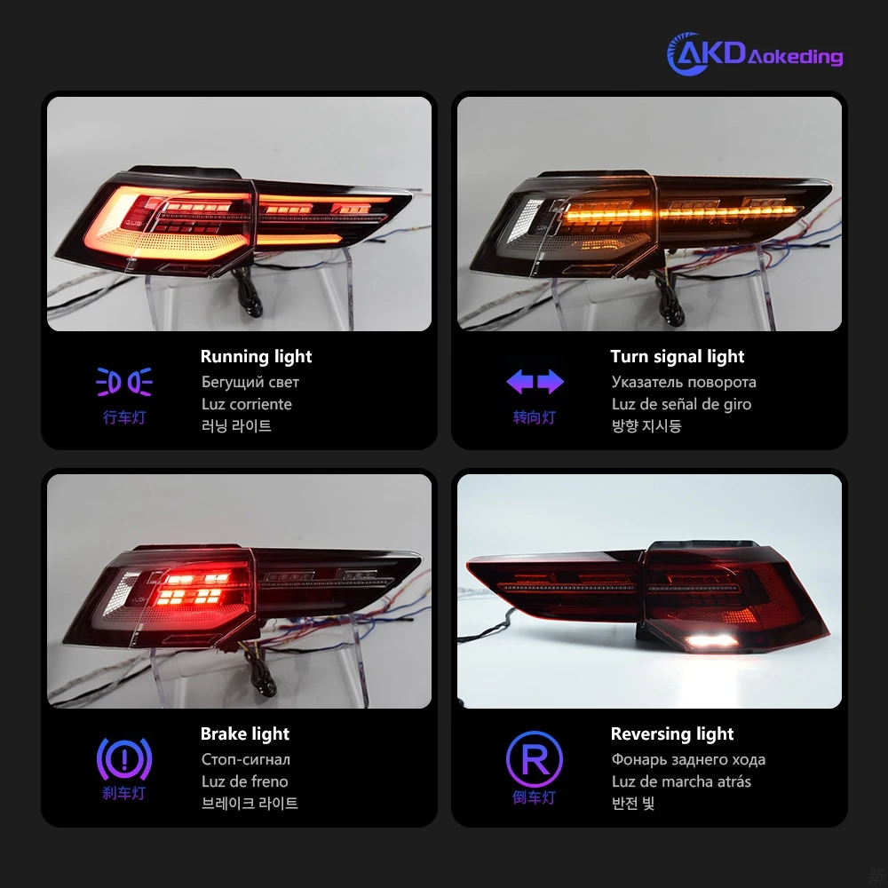 AKD Car Styling Tail Lamp for VW Golf 8 Tail Lights 2020-2021 Golf 8 LED Tail Light Golf MK8 Rear Stop DRL Brake Auto Accessories