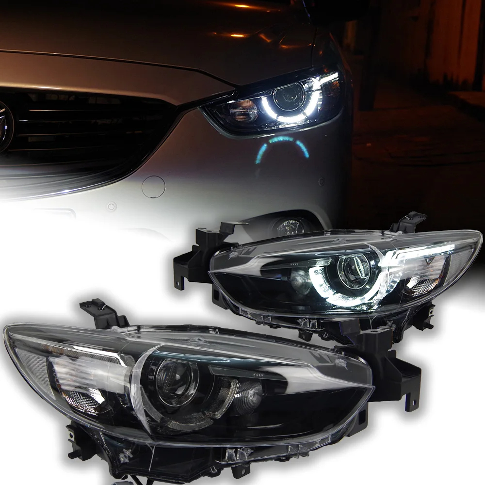 AKD Car Styling for Mazda 6 Atenza LED Headlight 2013-2017 New Mazda6 LED DRL Hid Head Lamp Angel Eye Bi Xenon Accessories