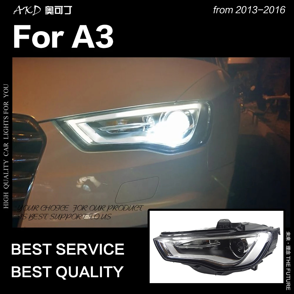 AKD Car Styling for A3 Headlights 2013-2016 Upgrade S3 All LED Headlight DRL Hid Head Lamp Angel Eye Bi Xenon Beam Accessories