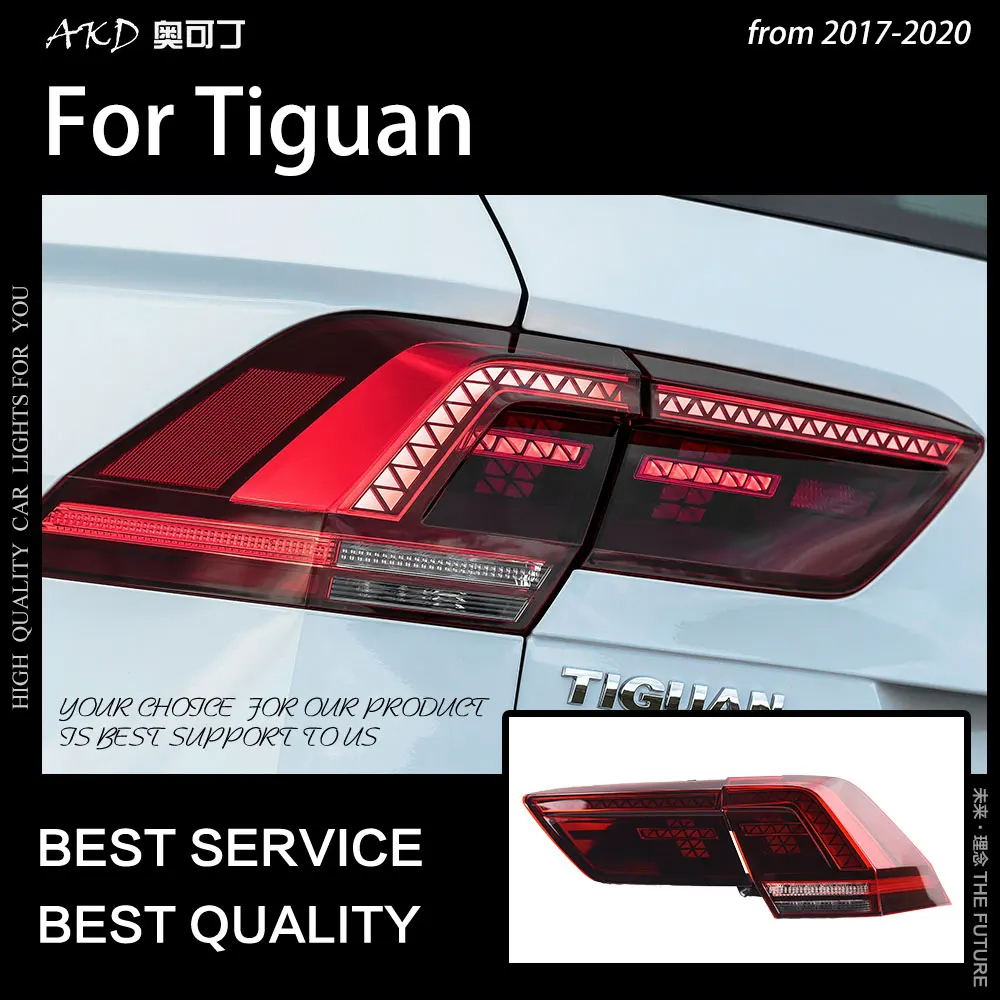 AKD Car Styling Taillight for Tiguan Tail Lights 2017-2020 New Tiguan LED Tail Light Rear Lamp DRL Brake Reverse auto Accessories