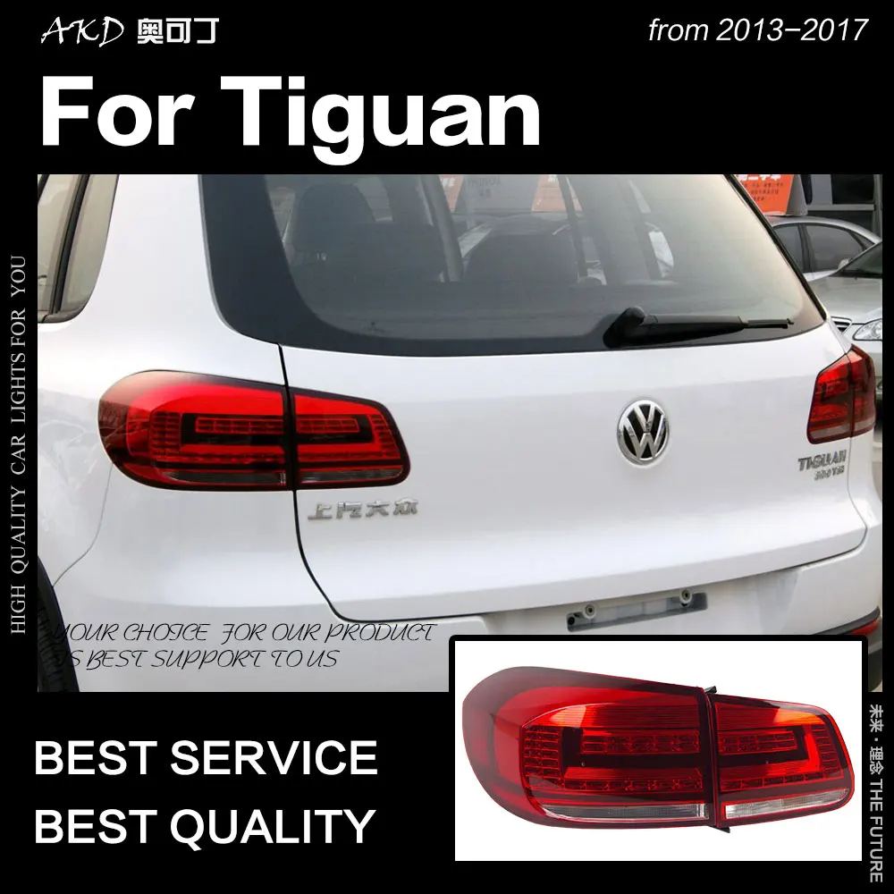 AKD Car Styling for VW Tiguan Tail Lights 2013-2017 Tiguan LED Tail Lamp LED DRL Dynami Signal Brake Reverse auto Accessories