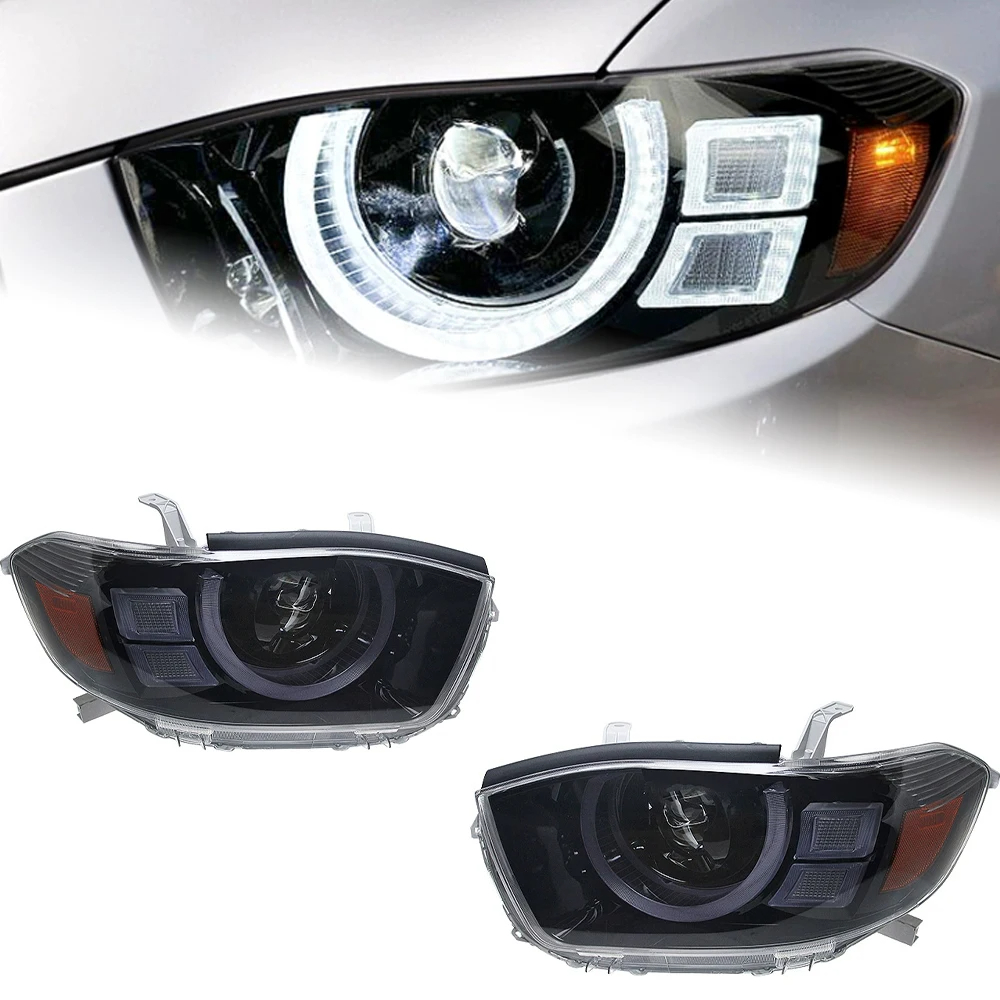 AKD Car Styling for Toyota Highlander Headlights 2007-2011 Highlander LED Headlight Kluger LED DRL High Low Beam LED Head Lamp Accessories