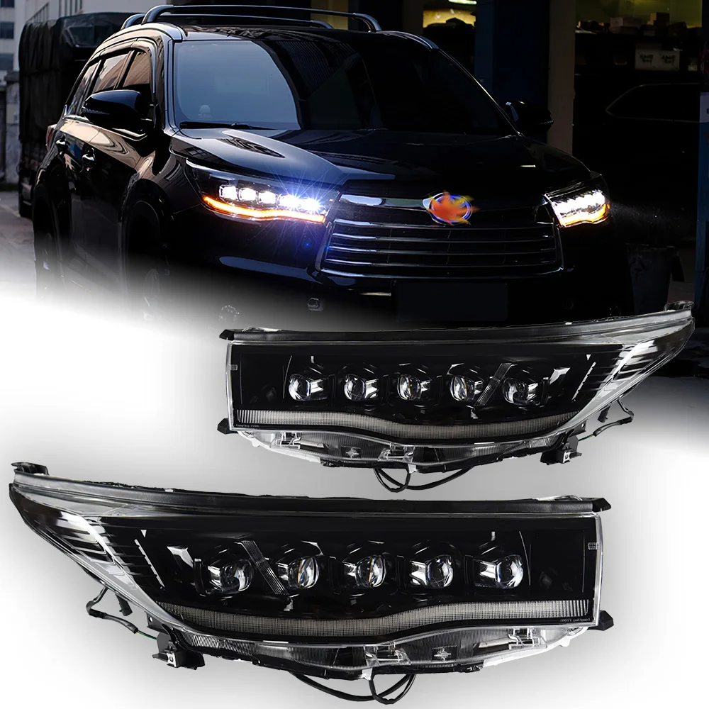 AKD Car Styling for Toyota Highlander Headlights 2015-2017 Highlander Headlight LED DRL Head Lamp LED Projector Lens Accessories