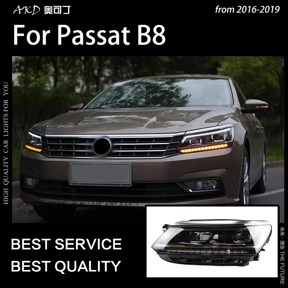 AKD Car Styling for VW Passat B8 Headlights 2016-2019 Passat US Version LED Headlight DRL Hid Head Lamp Angel Eye Bi Xenon Accessories