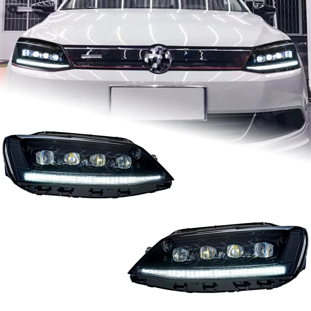 AKD Car Styling Head Lamp for VW Jetta Mk6 LED Headlights 2011-2018 R8 Design Headlights Drl Hid Bi Xenon Auto Accessories