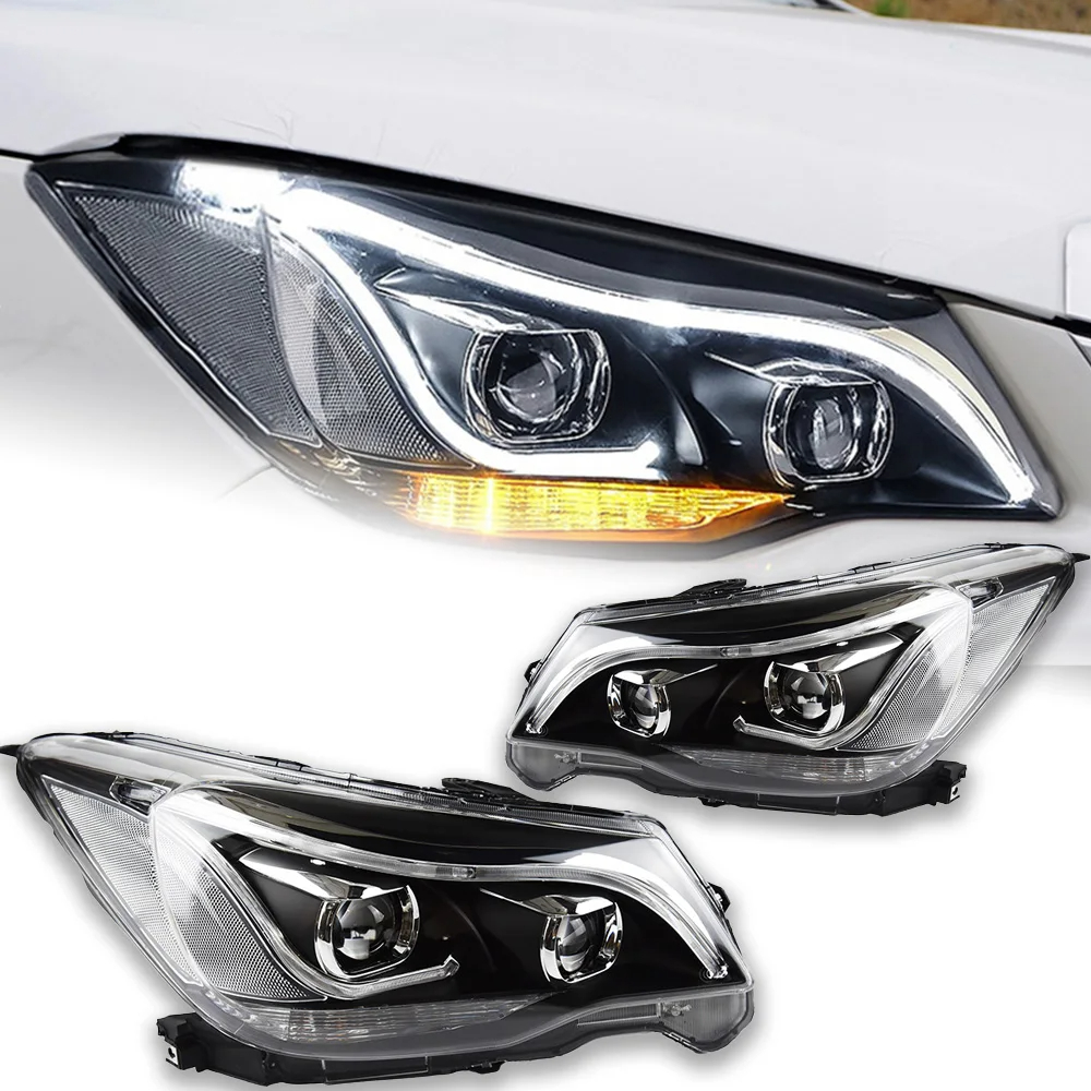 AKD Car Styling Head Lamp for Subaru Forester Headlights 2013-2016 Forester LED Headlight Angel Eye DRL Hid Bi Xenon Auto Accessories