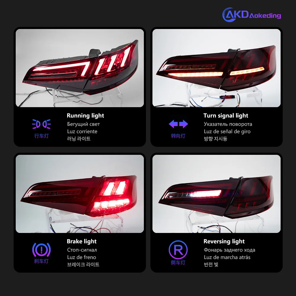 AKD Car Lights for Audi A3 LED Tail Light 2013-2019 S3 Sportback Rear Lamp DRL Dynamic Signal Reverse Automotive Accessories