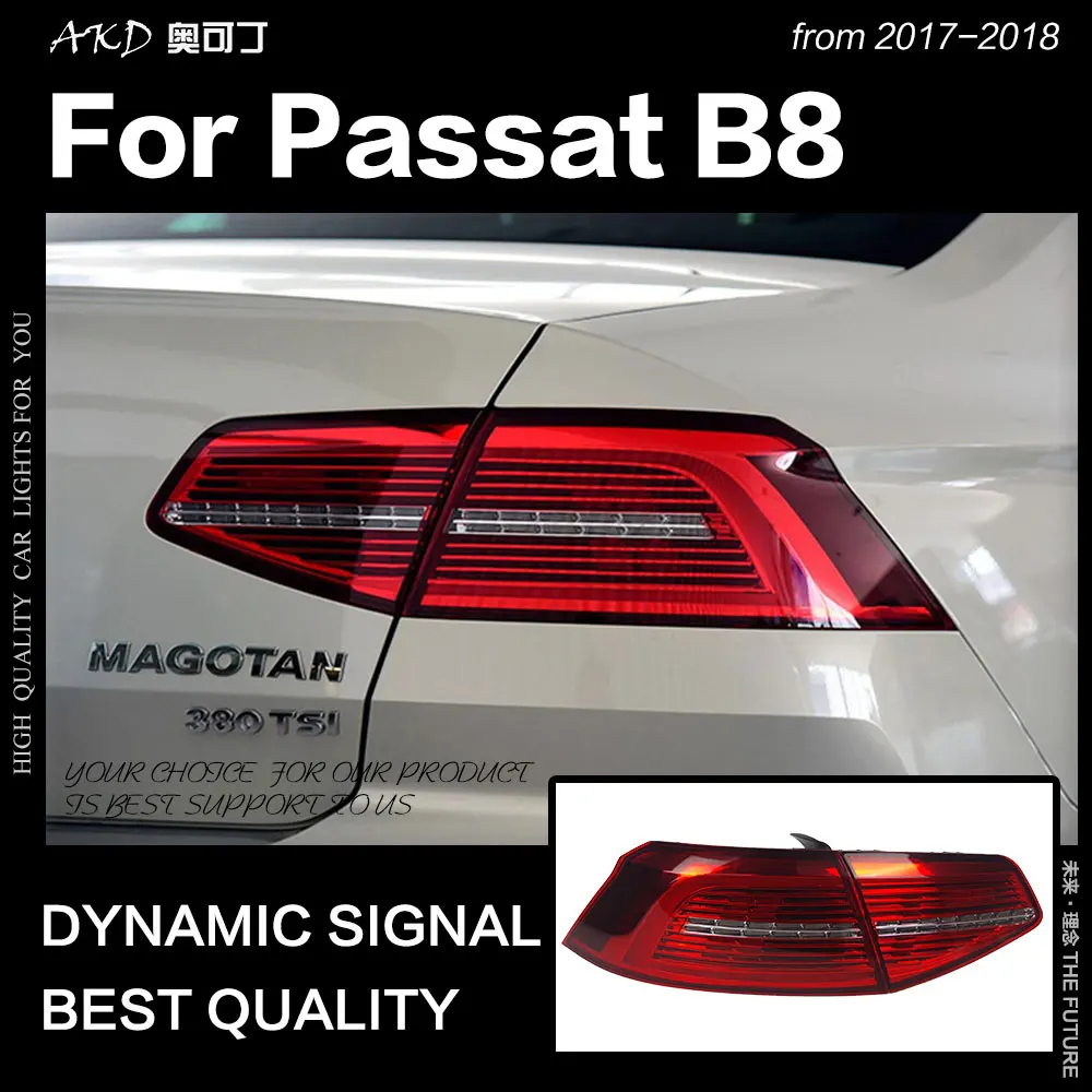 AKD Car Styling for VW Passat B8 Tail Lights 2017-2019 New Passat LED Tail Lamp LED DRL Dynami Signal Brake Reverse auto Accessories