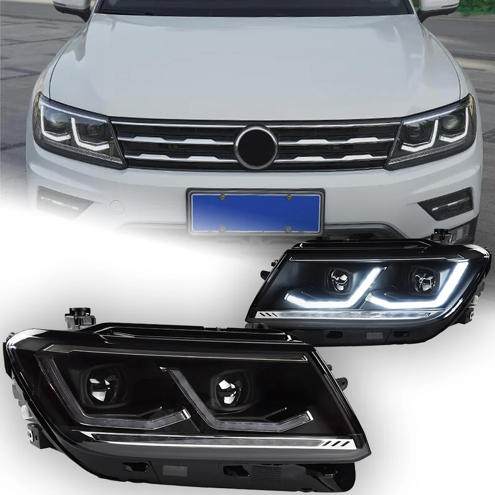 Car Lights for VW Tiguan L 2017-2021 LED Auto Headlight Assembly Upgrade 2022 Style Design LHD RHD Bicofal Lens Tools Accessories