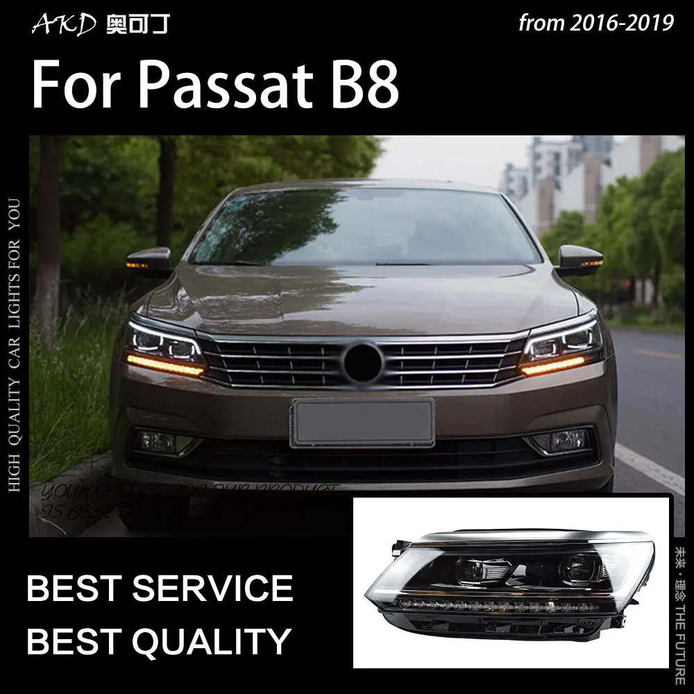 AKD Car Styling for VW Passat B8 Headlights 2016-2019 Passat US Version LED Headlight DRL Hid Head Lamp Angel Eye Bi Xenon Accessories