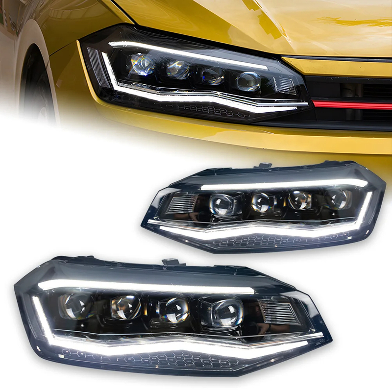 AKD Head Lamp for VW POLO LED Headlight 2019-2020 Headlights POLO DRL Turn Signal High Beam Angel Eye Projector Lens