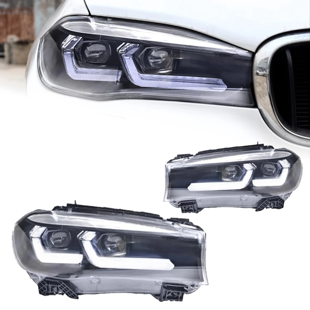 AKD Car Styling Head Lamp for BMW X5 F15 Headlights 2014-2018 X6 Angel Eye Headlight LED DRL Signal Lamp Automotive Accessories