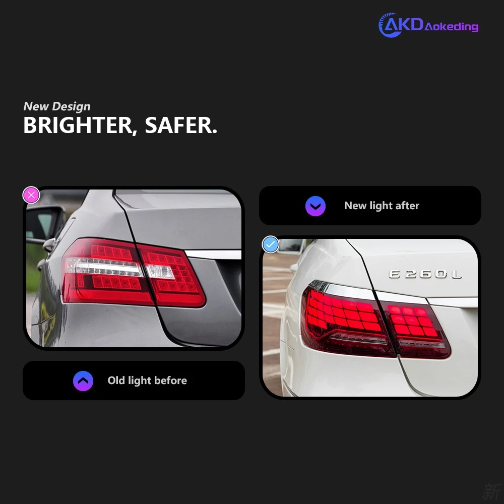 AKD Taillights For Benz W212 LED 2009-2016 E-Class E200 E260 Tail Lamp Car Styling DRL Dynamic Turn Signal Reverse Auto Accessories