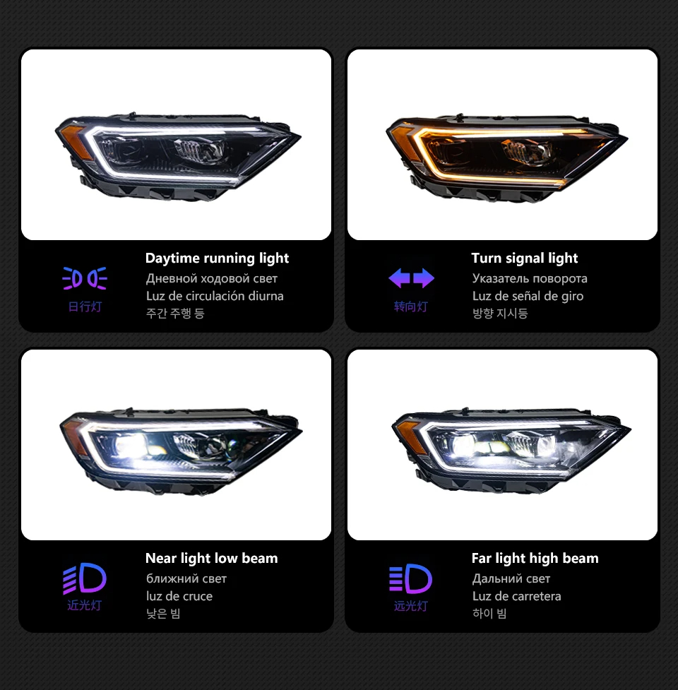 AKD Car Styling for VW Jetta Sagitar Headlights 2019-2022 Jetta mk7 LED Head Lamp Design Led Drl Hid Bi Xenon Auto Accessories