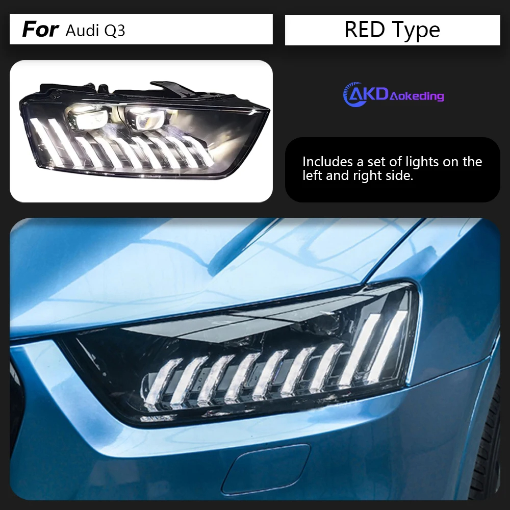 AKD Car Styling Head Lamp for Audi Q3 Headlights 2013-2018 Q3 Headlight LED DRL Signal Lamp Automotive Accessories